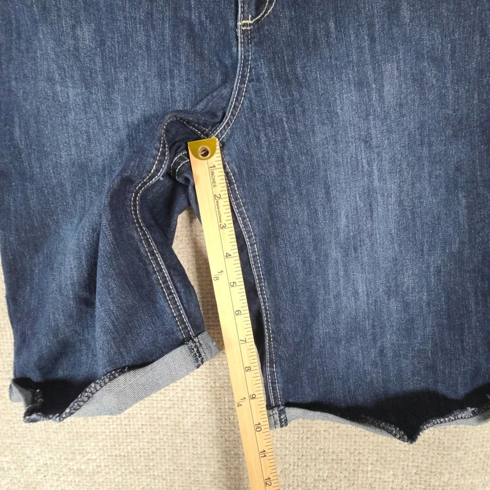 Christopher & Banks‎ Womens Size 10 Dark Wash Embroidered Bermuda Denim Shorts